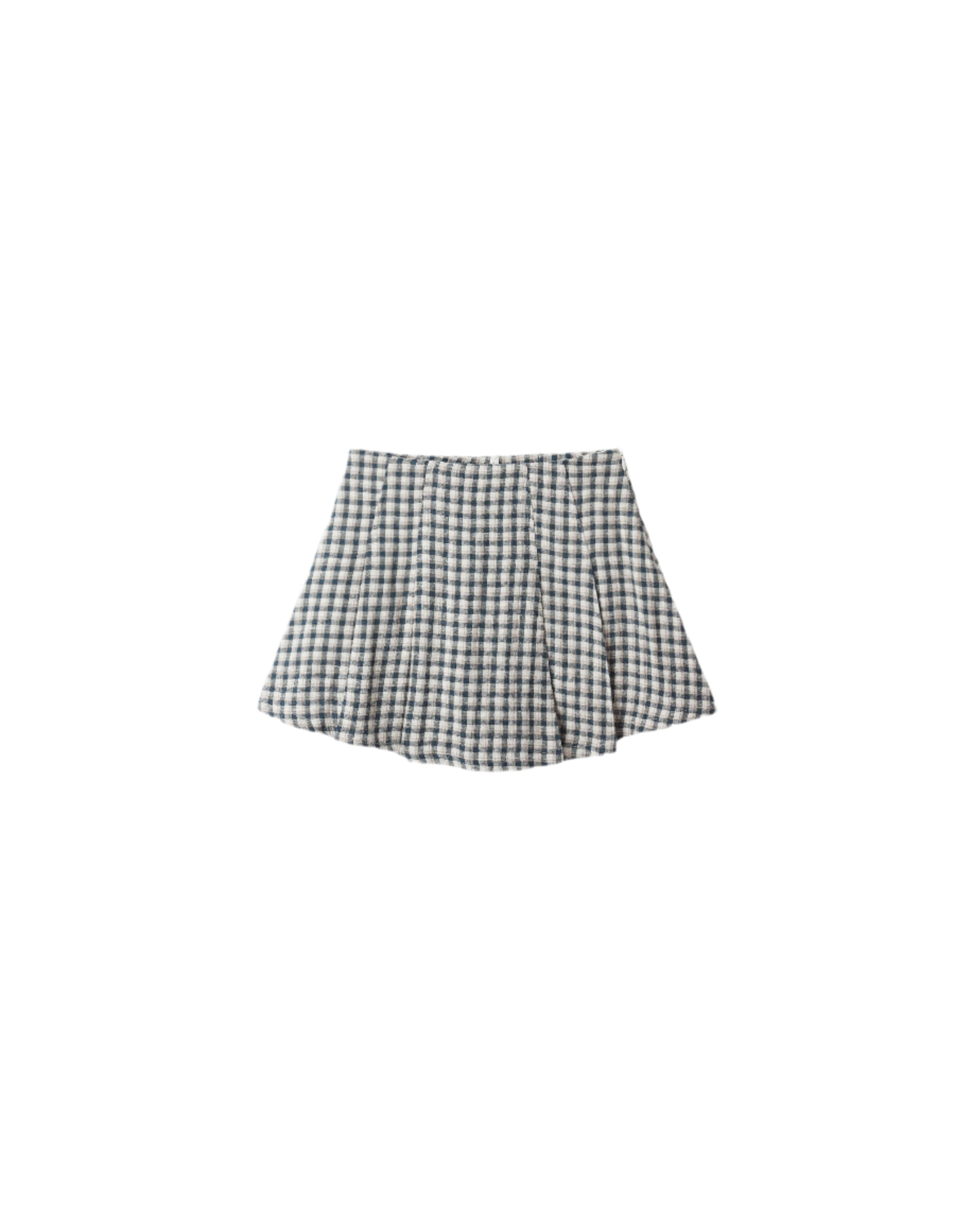 Pleated Mini Skirt - Navy Check