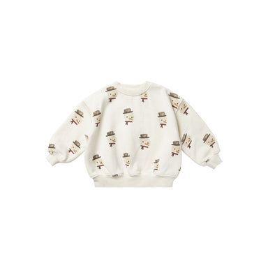 ivory sweatshirt with all over snowman print
