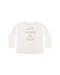 A natural colored long sleeve tee with a Hot Cocoa Club logo on the front.