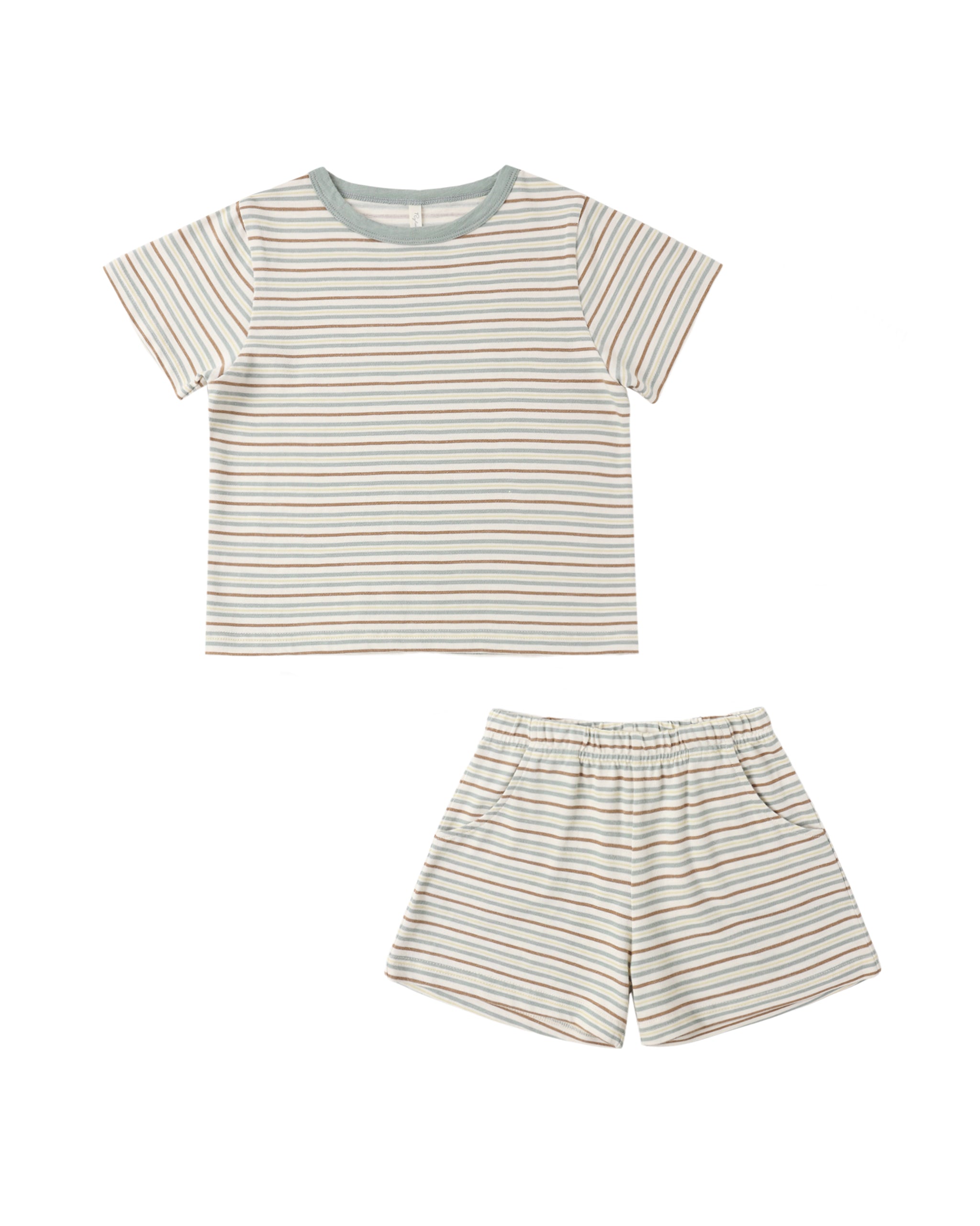 Stripe short set on natural background