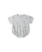 Gray baby romper with small patterns on a white background