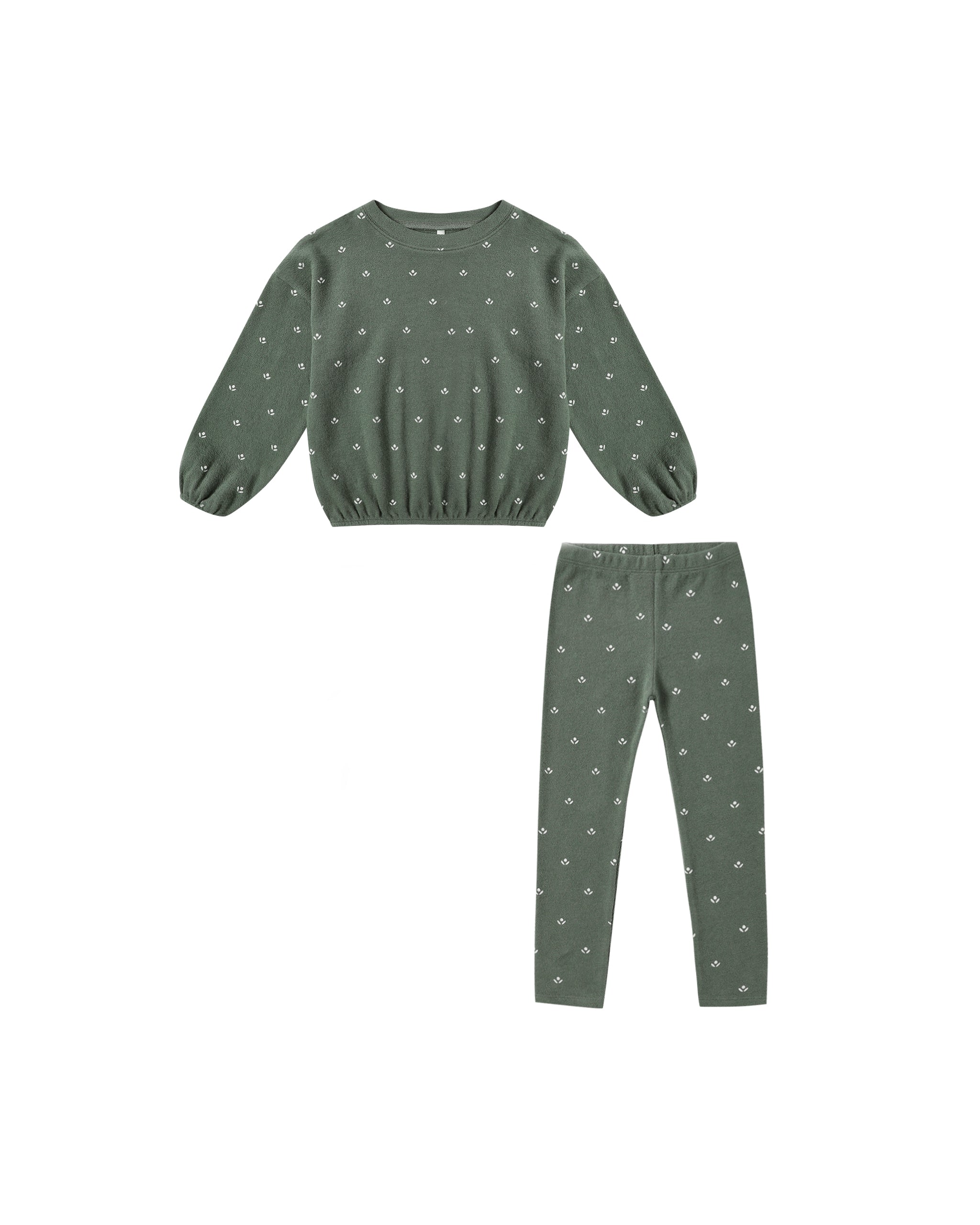 Spongey Knit Set - Evergreen Ditsy
