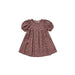 plum floral puff sleeved babydoll dress