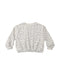 An oversided sweatshirt in a blue leopard print shown on a white background