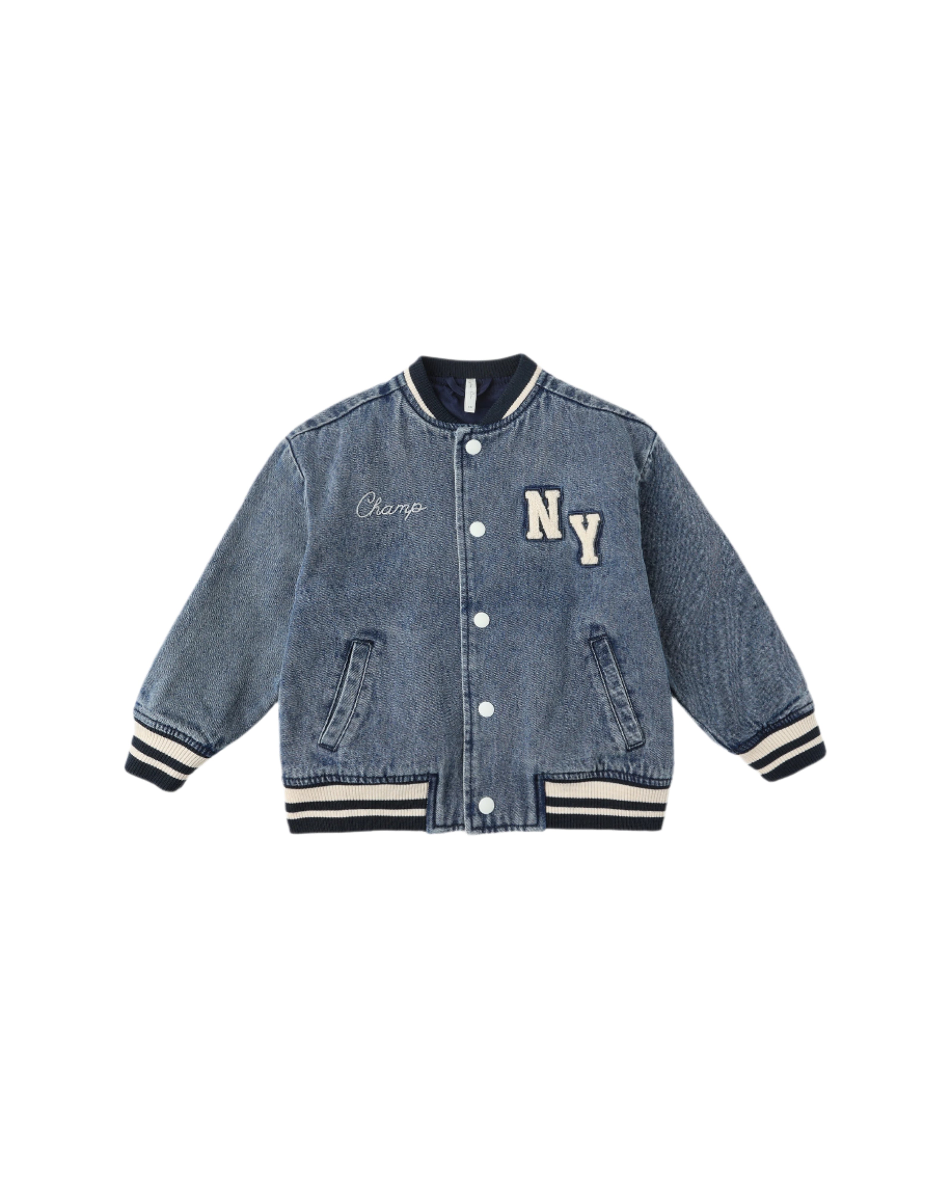 Varsity Jacket - Indigo Denim