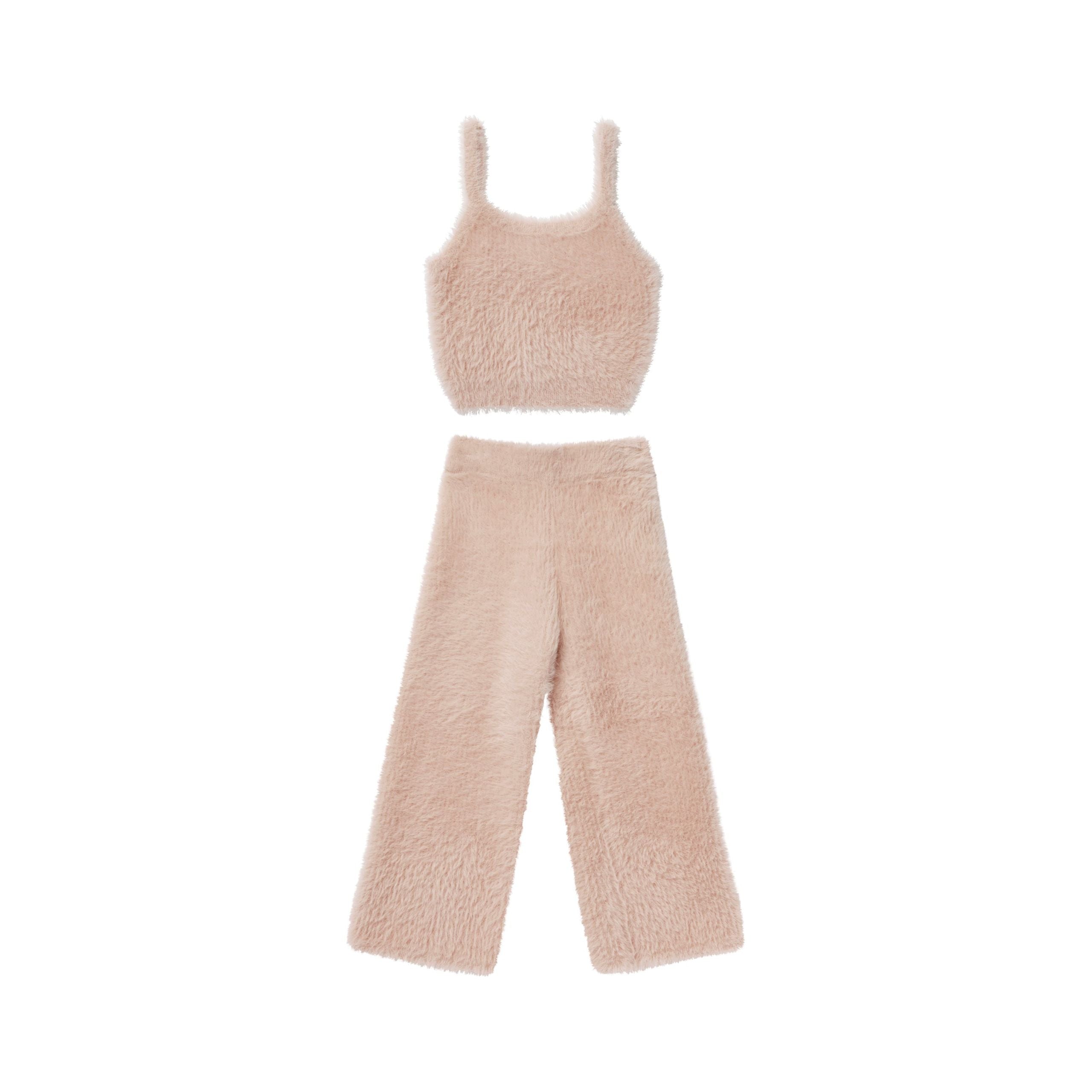 Fuzzy Knit Set - Blush