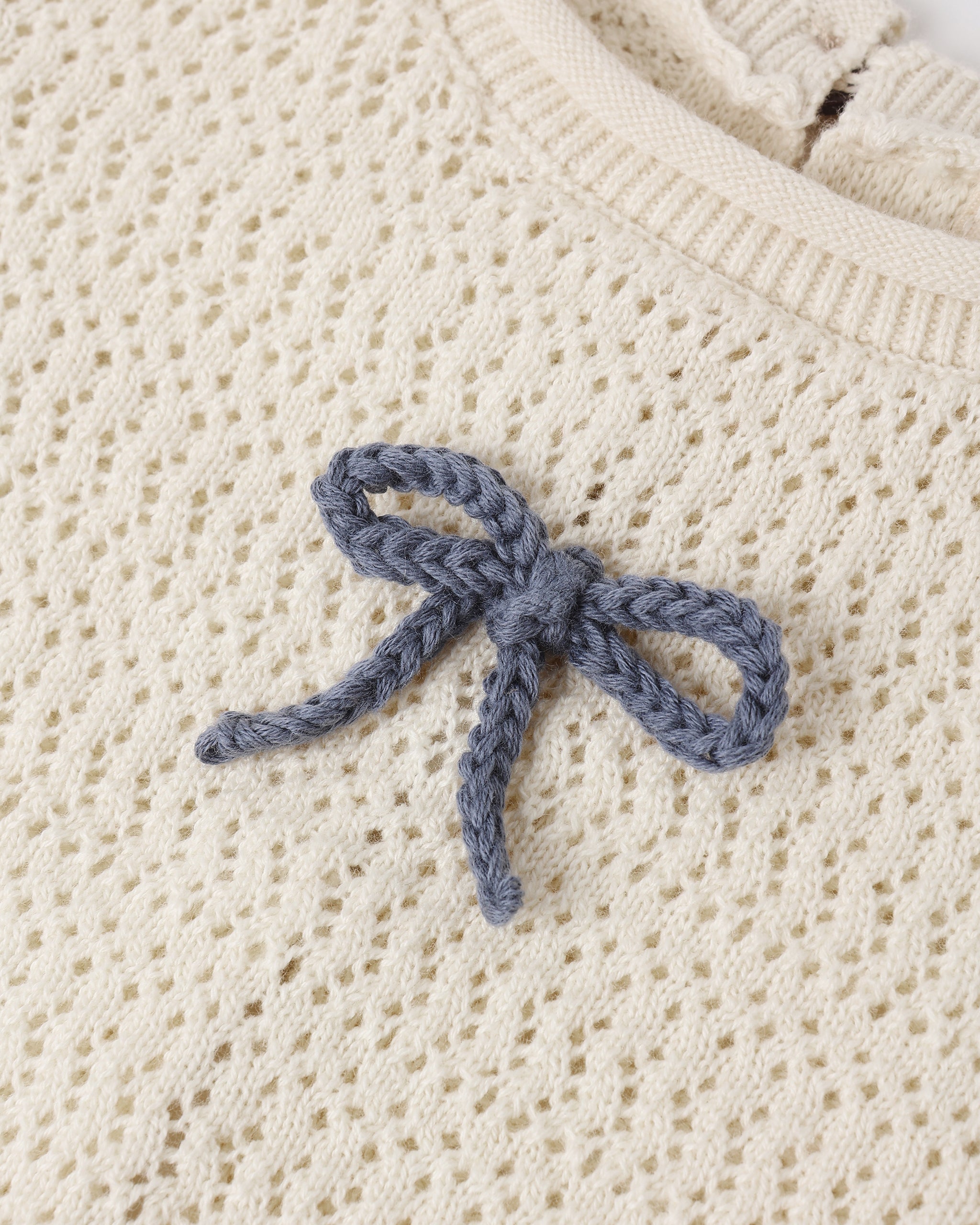 Scallop Knit Baby Set - Natural