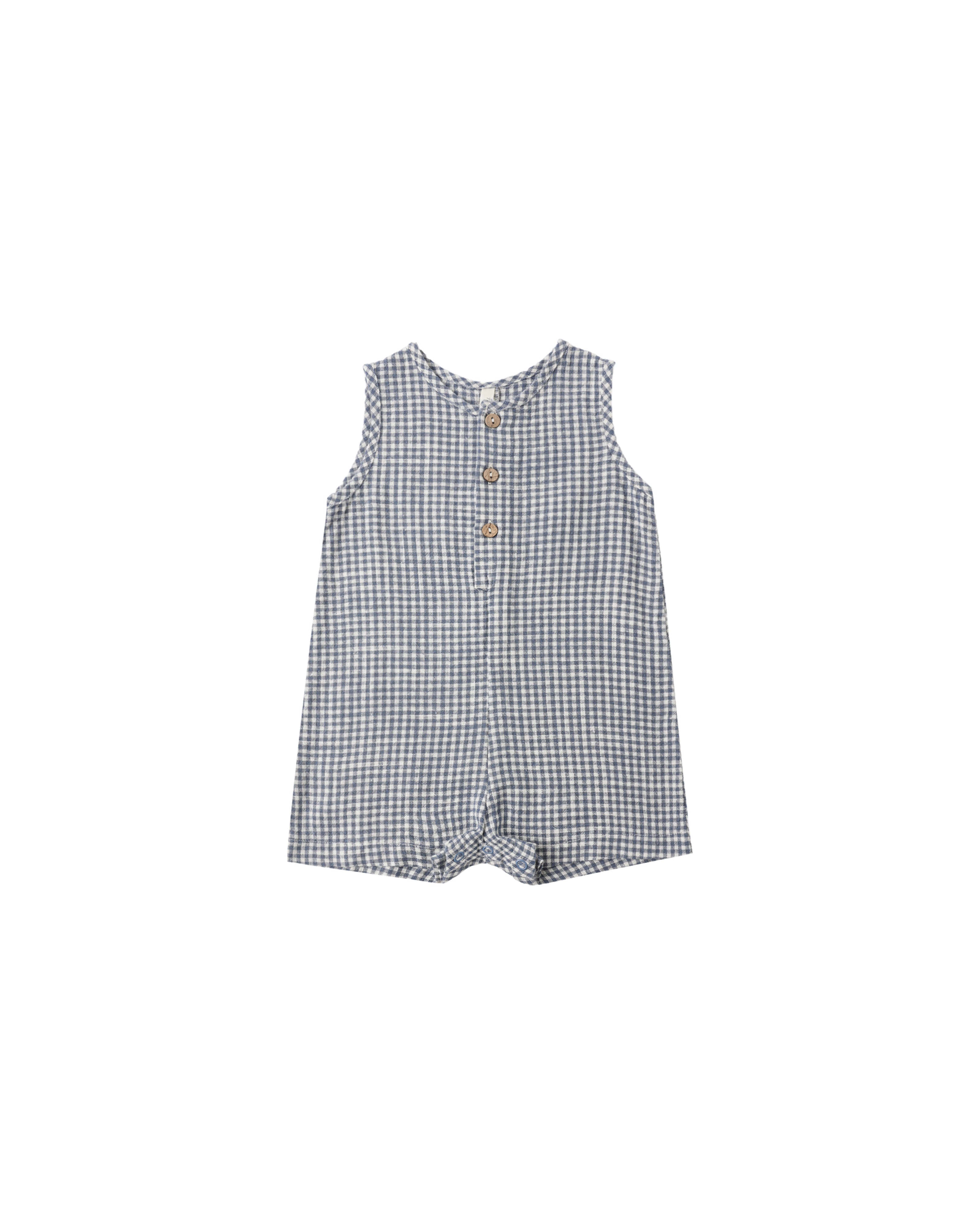 Maverick Romper - Marine Gingham