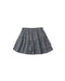 A dark gray tiered skirt with a small white floral pattern, shown flat against a solid white background.
