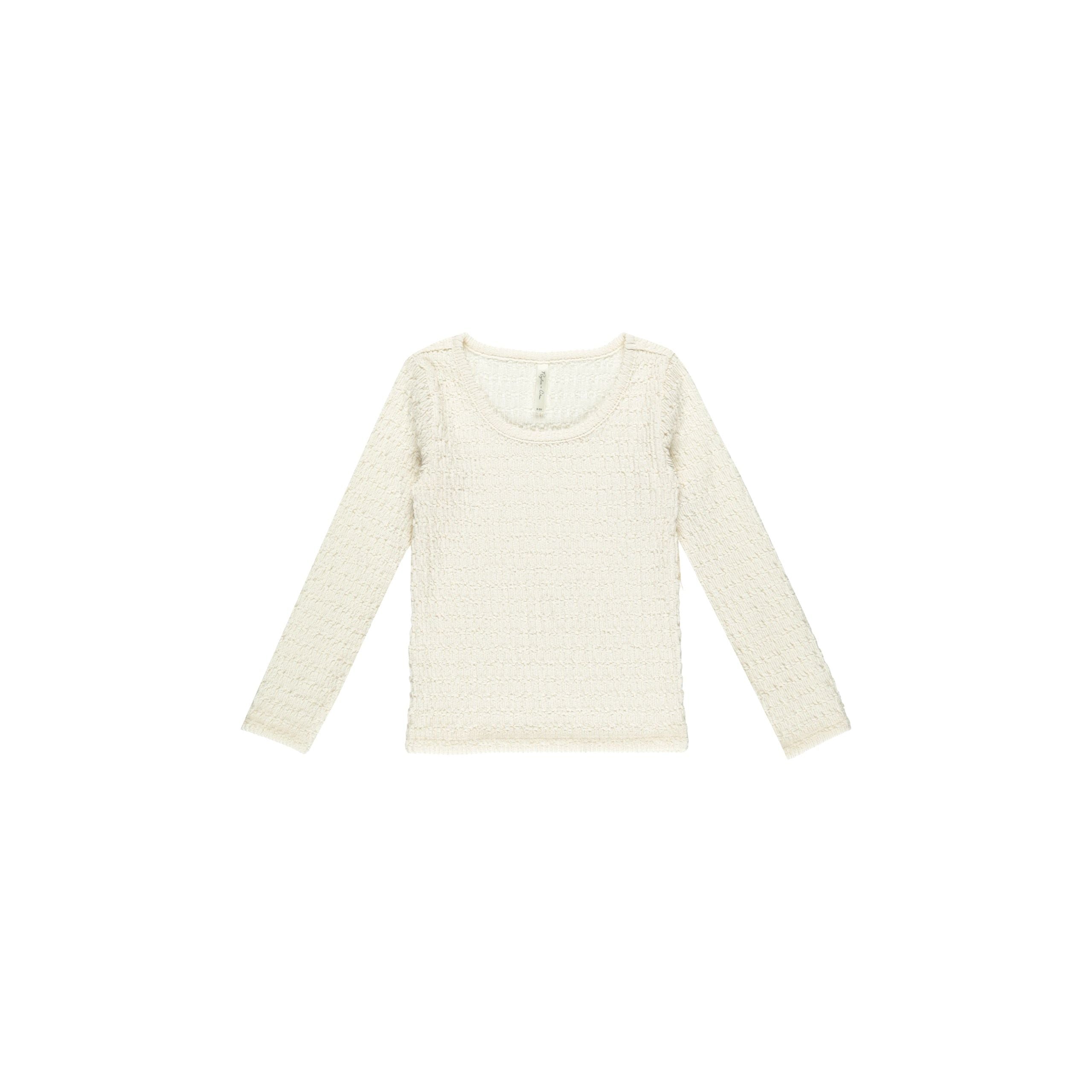 Textured Long Sleeve Top - Ivory