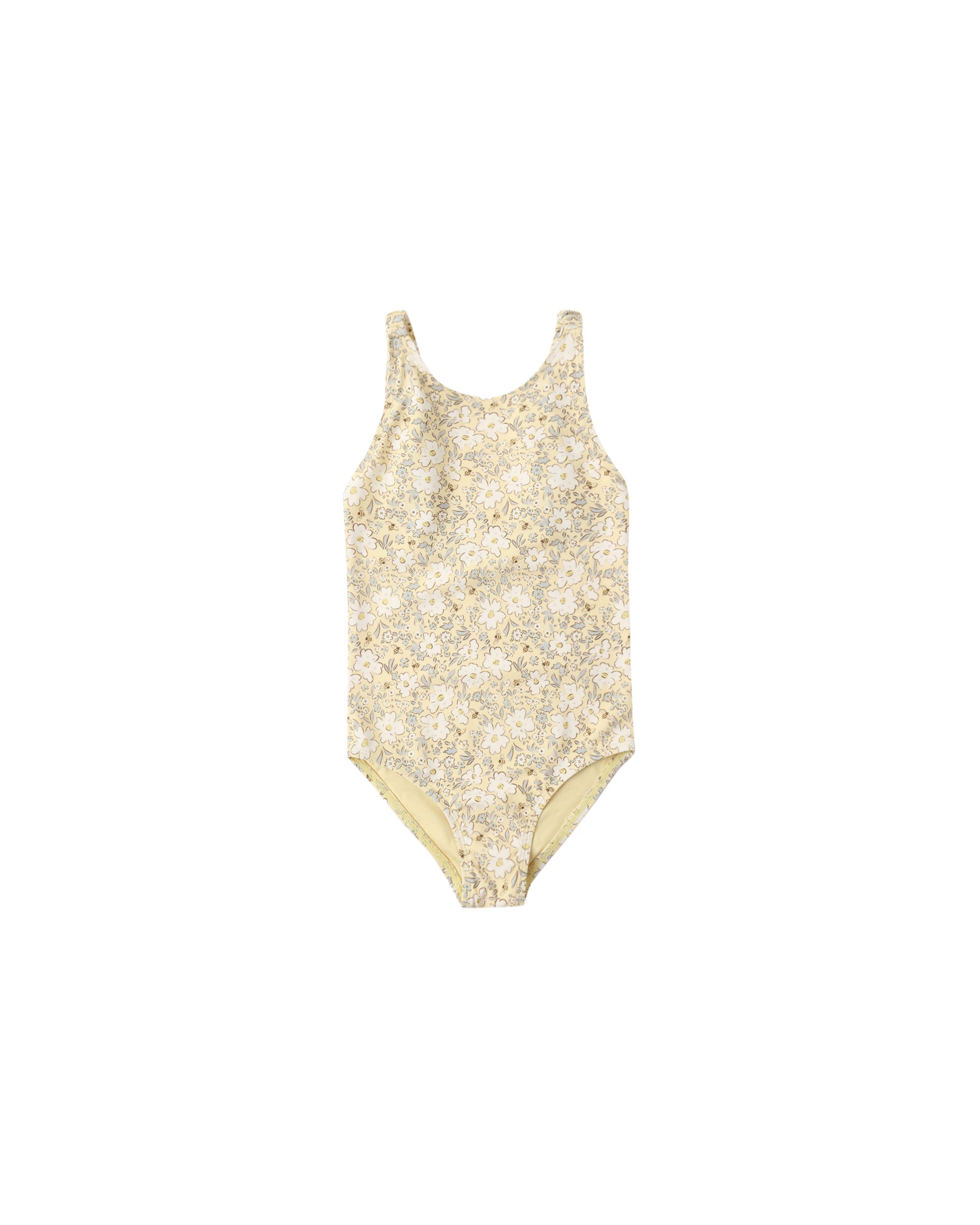 Floral patterned swimsuit on a white background