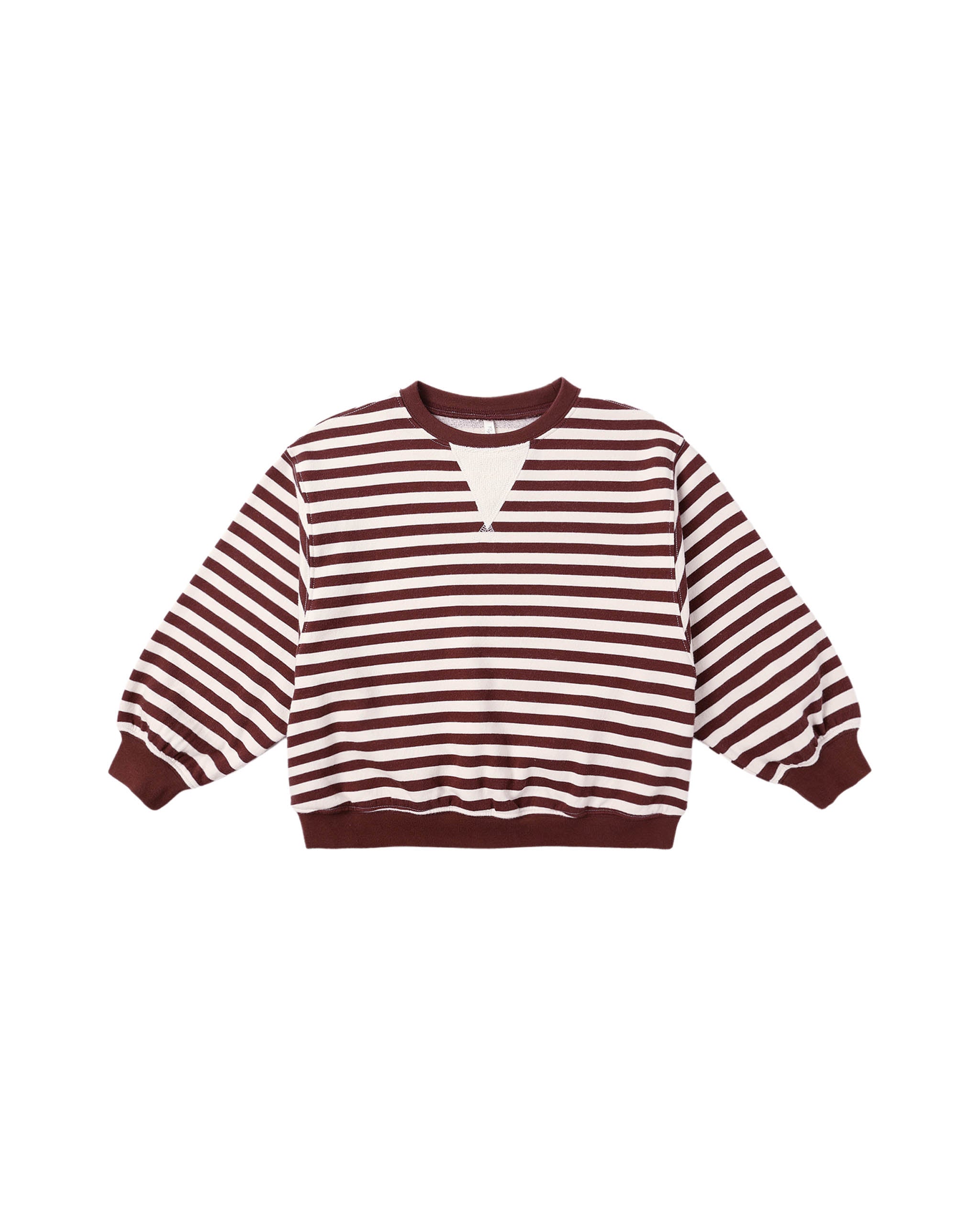Oversized Crew - Burgundy Stripe
