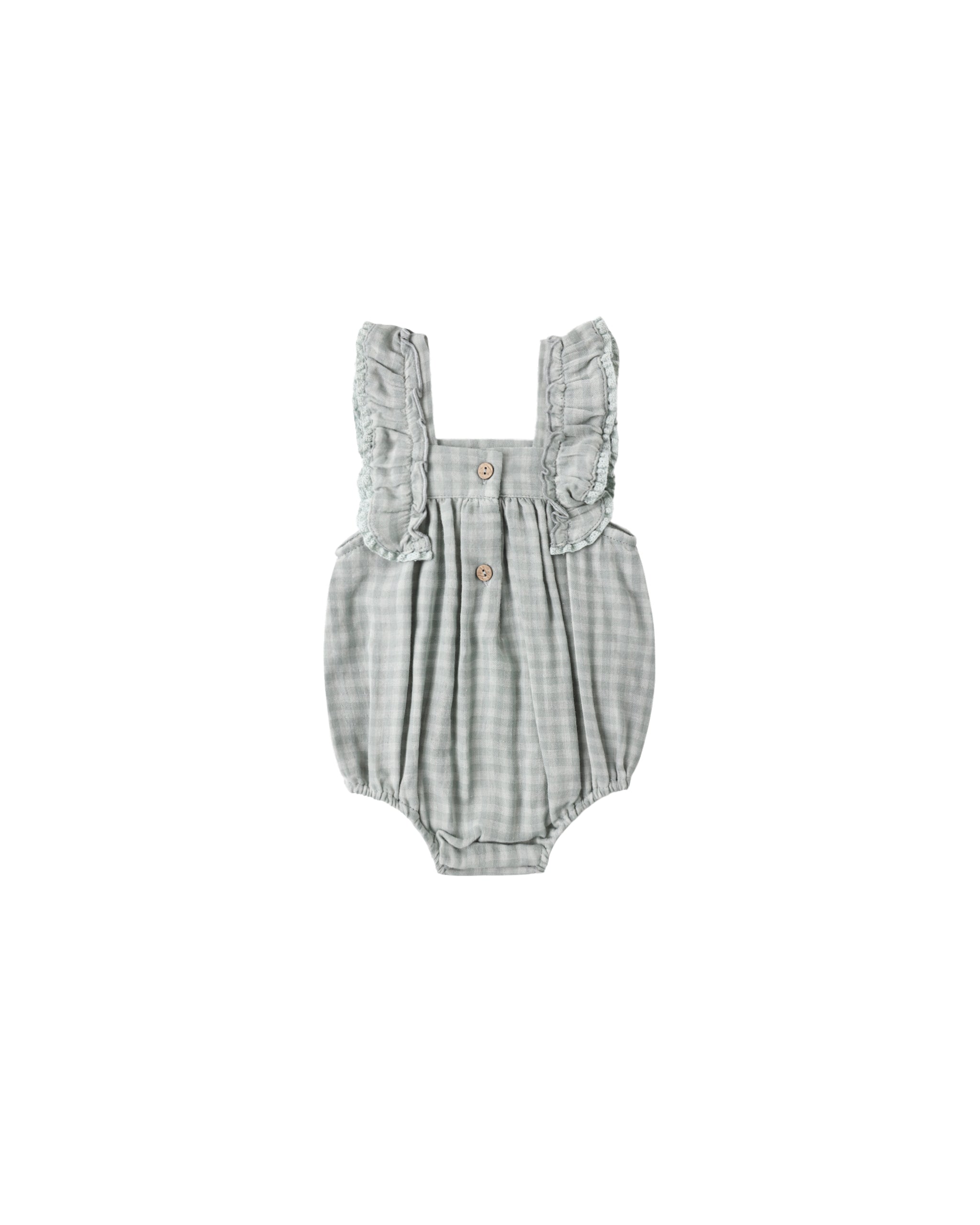 Maya Romper - Green Gingham