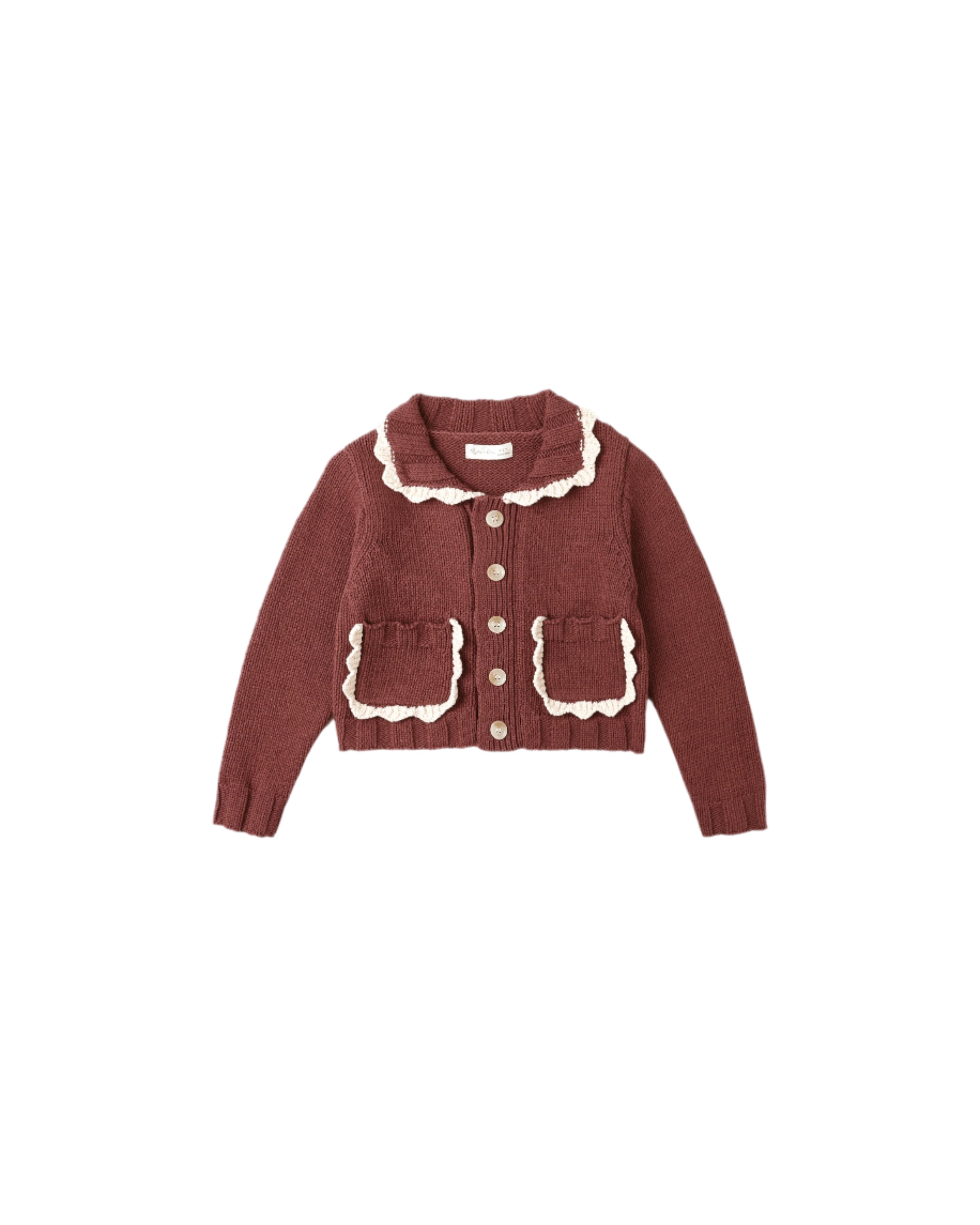 Collared Cardigan - Burgundy