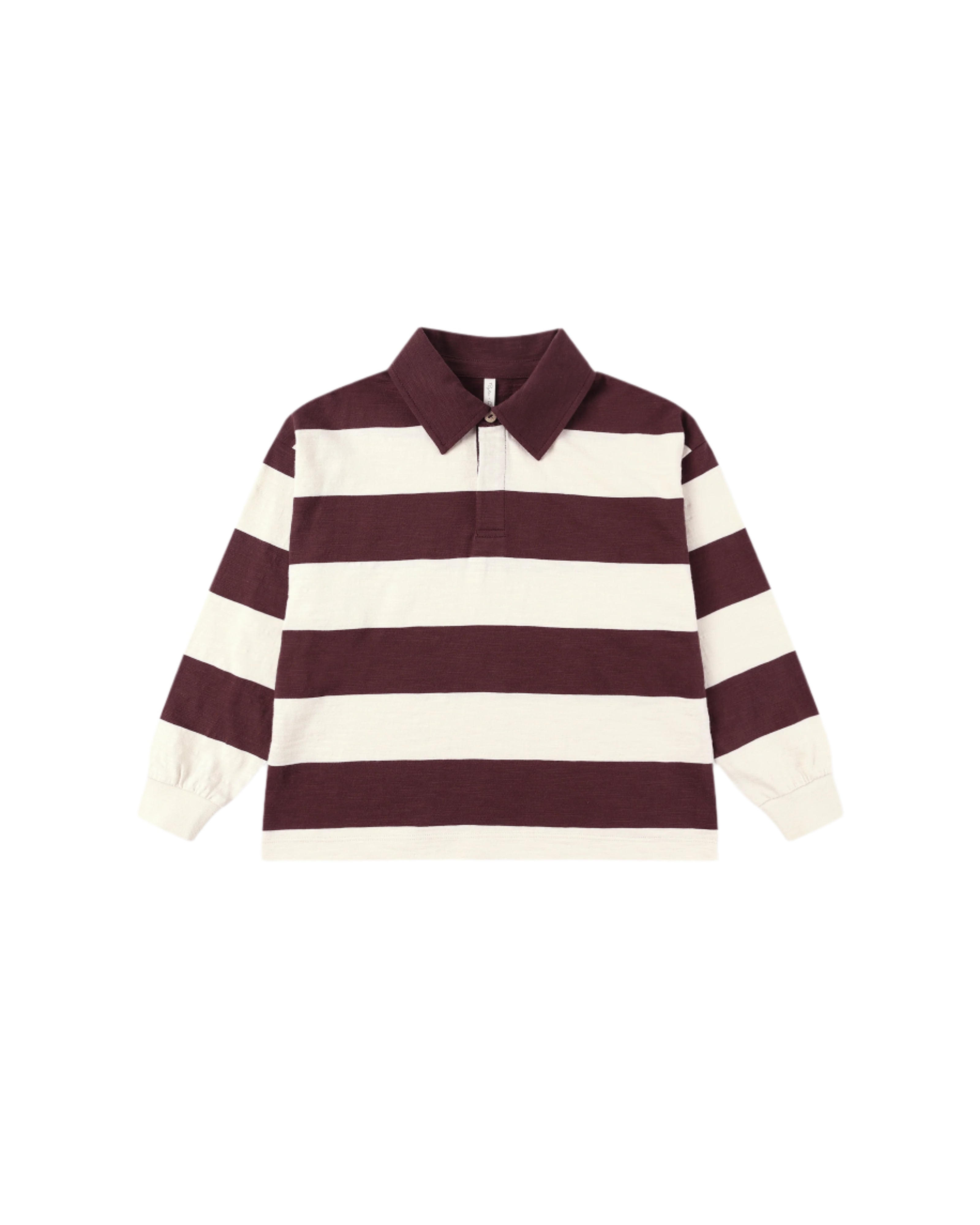 Rugby Polo - Burgundy Stripe