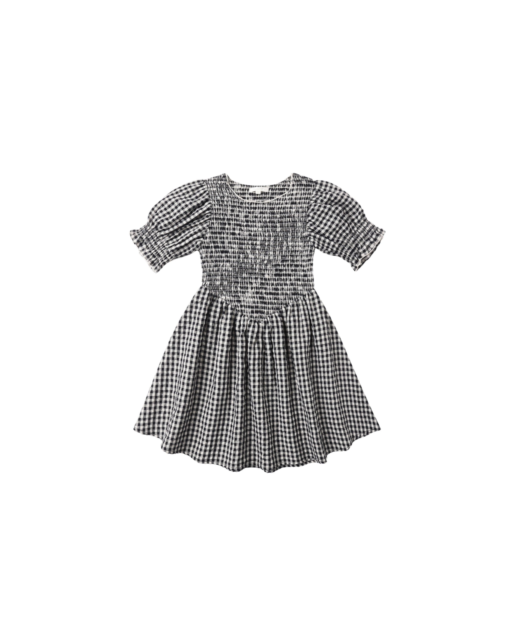 Black and white checkered dress on a white background