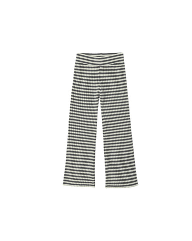 Black and white horizontally striped wide-leg pants shown flat against a plain white background.
