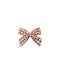 A sweet bow in a brown checked fabric attached to an alligator clip