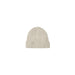 cream colored knit beanie with fold up cuff