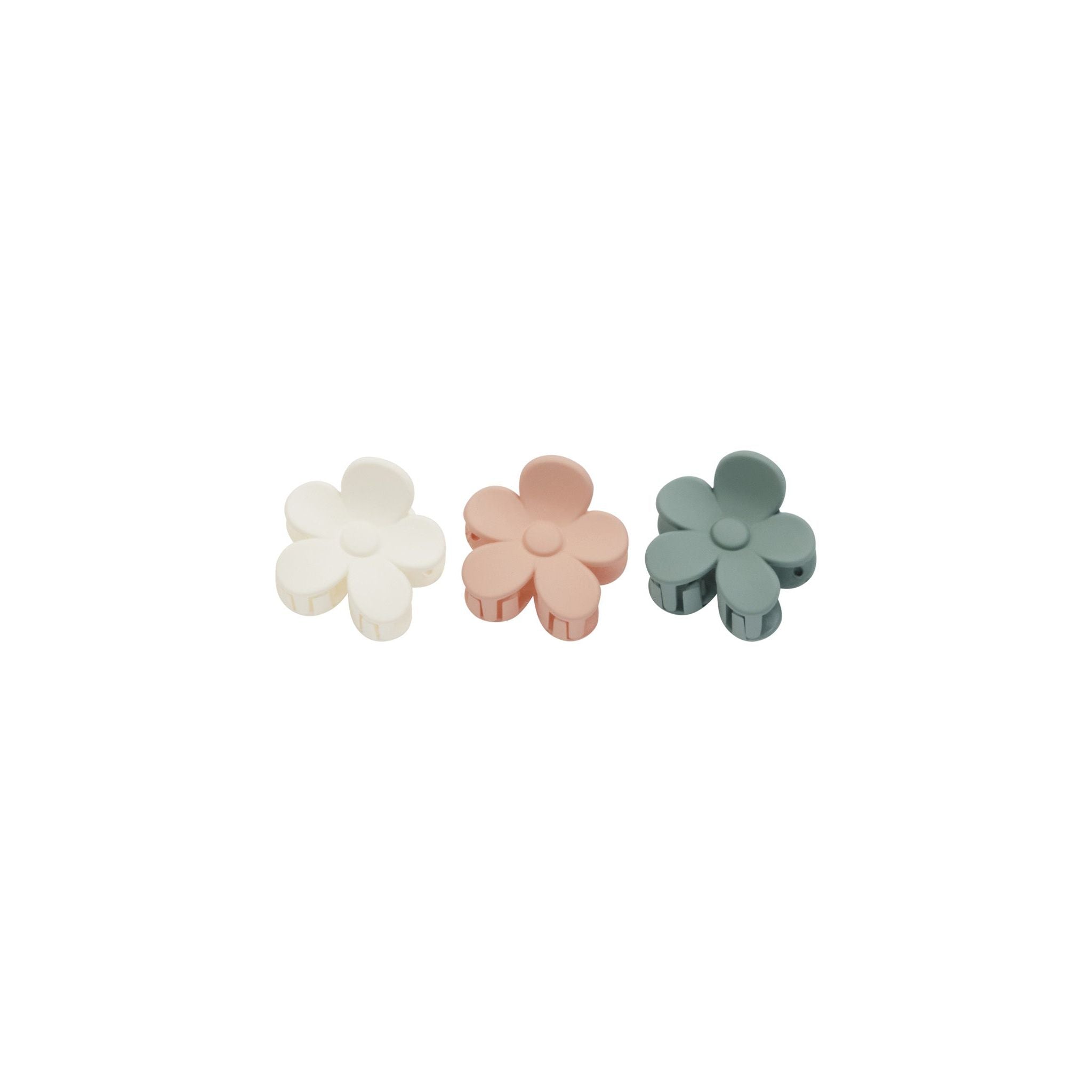 Flower Clip Set - Aqua, Ivory, Blush