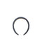 A single dark blue denim headband with a light tan inner lining, shown against a plain white background.