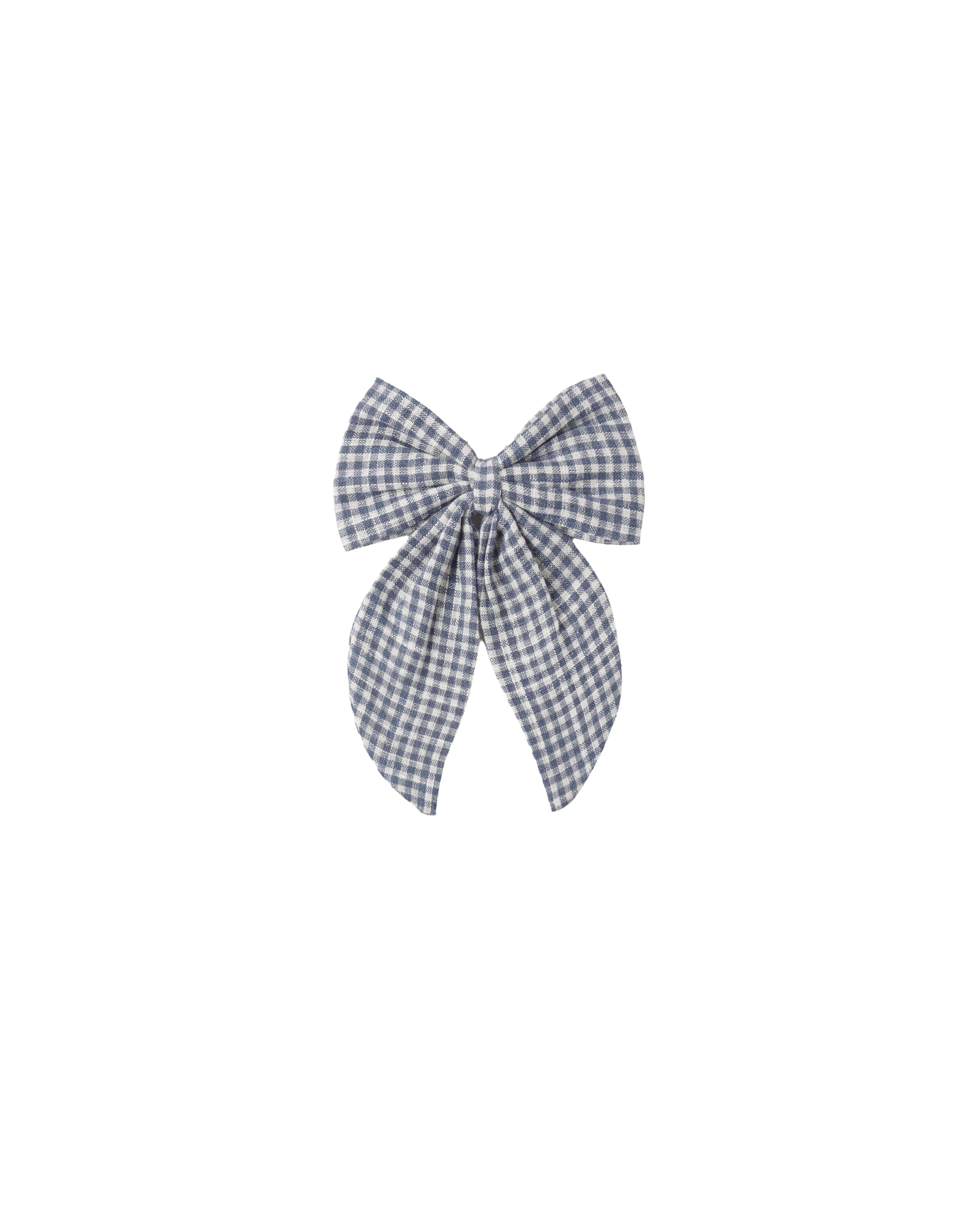 Oversized Bow - Marine Gingham