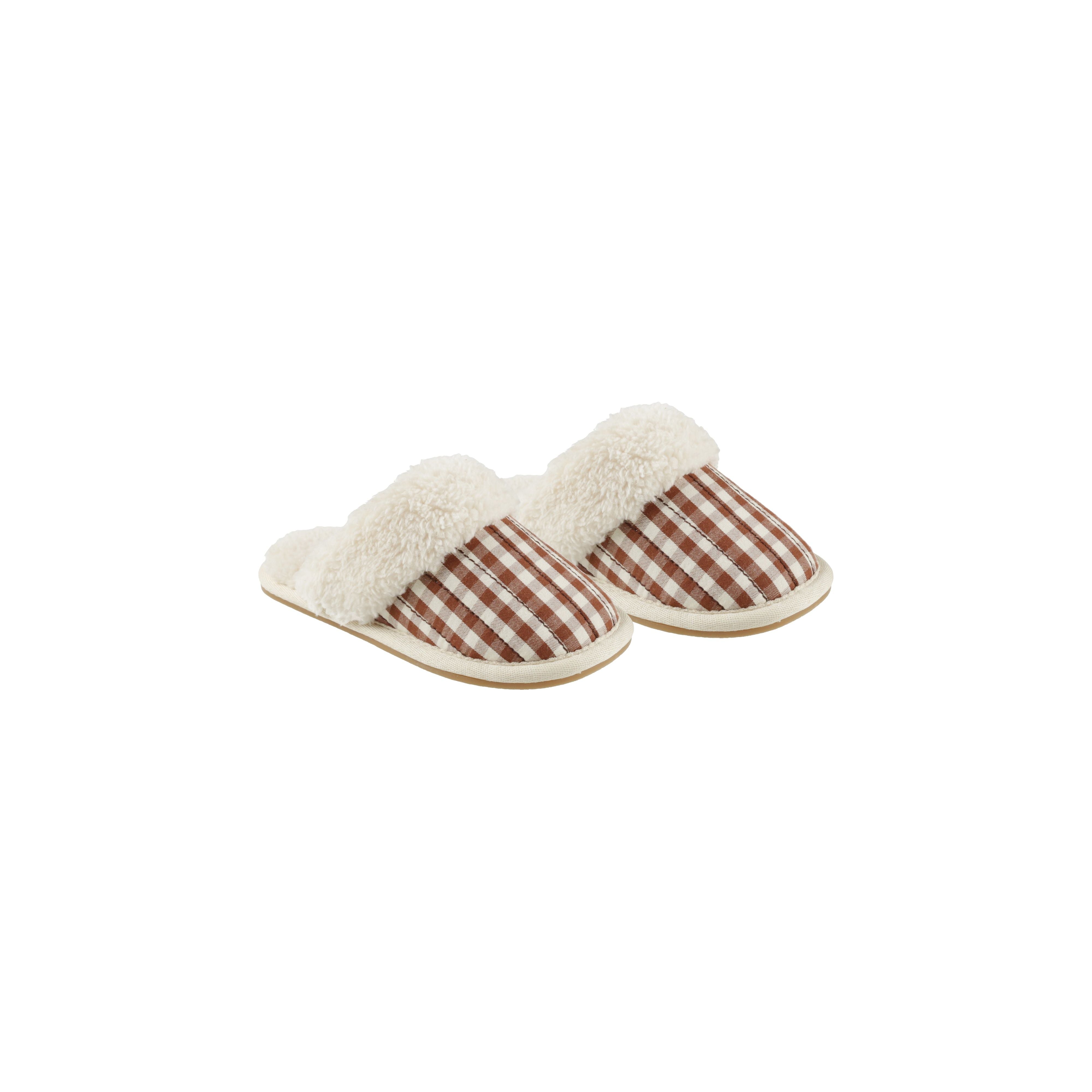 Slippers - Brick Gingham