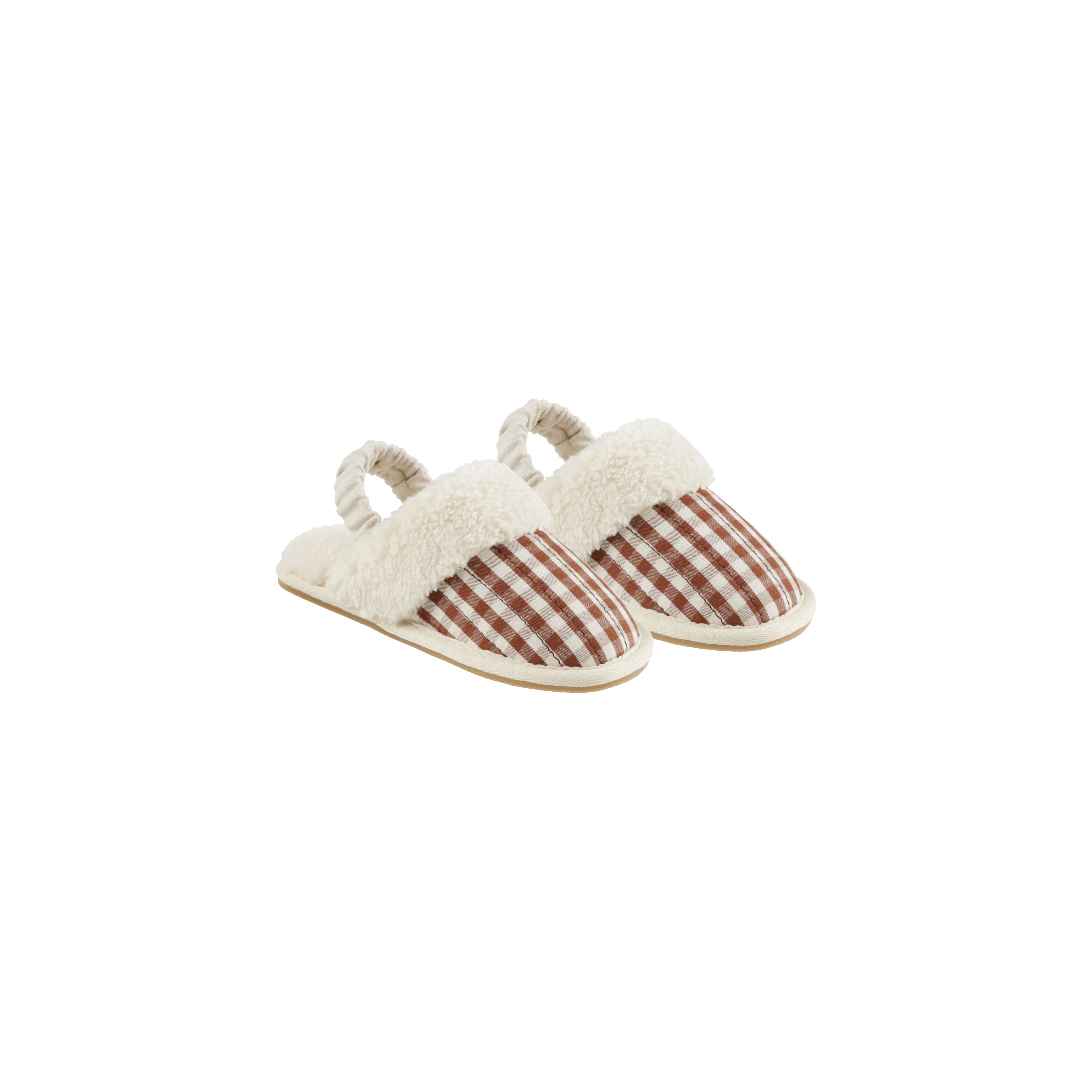 Slippers - Brick Gingham