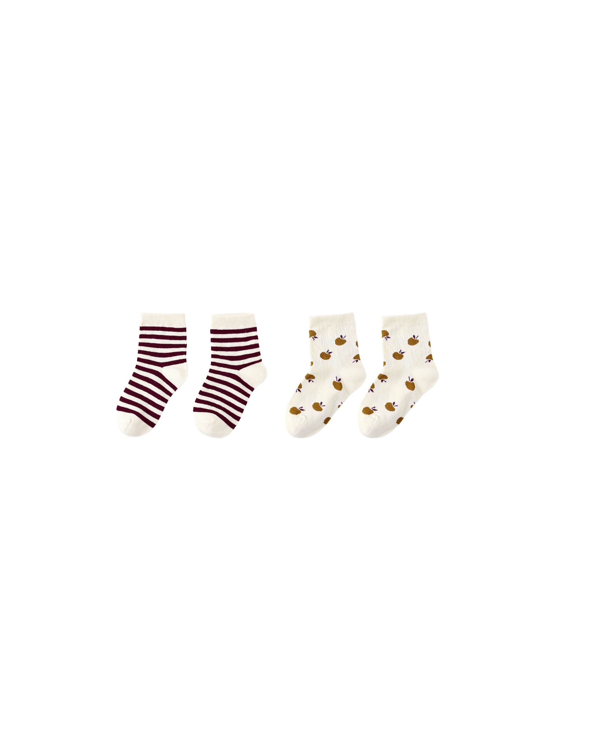 Jacquard Socks - Burgundy Stripe, Apple