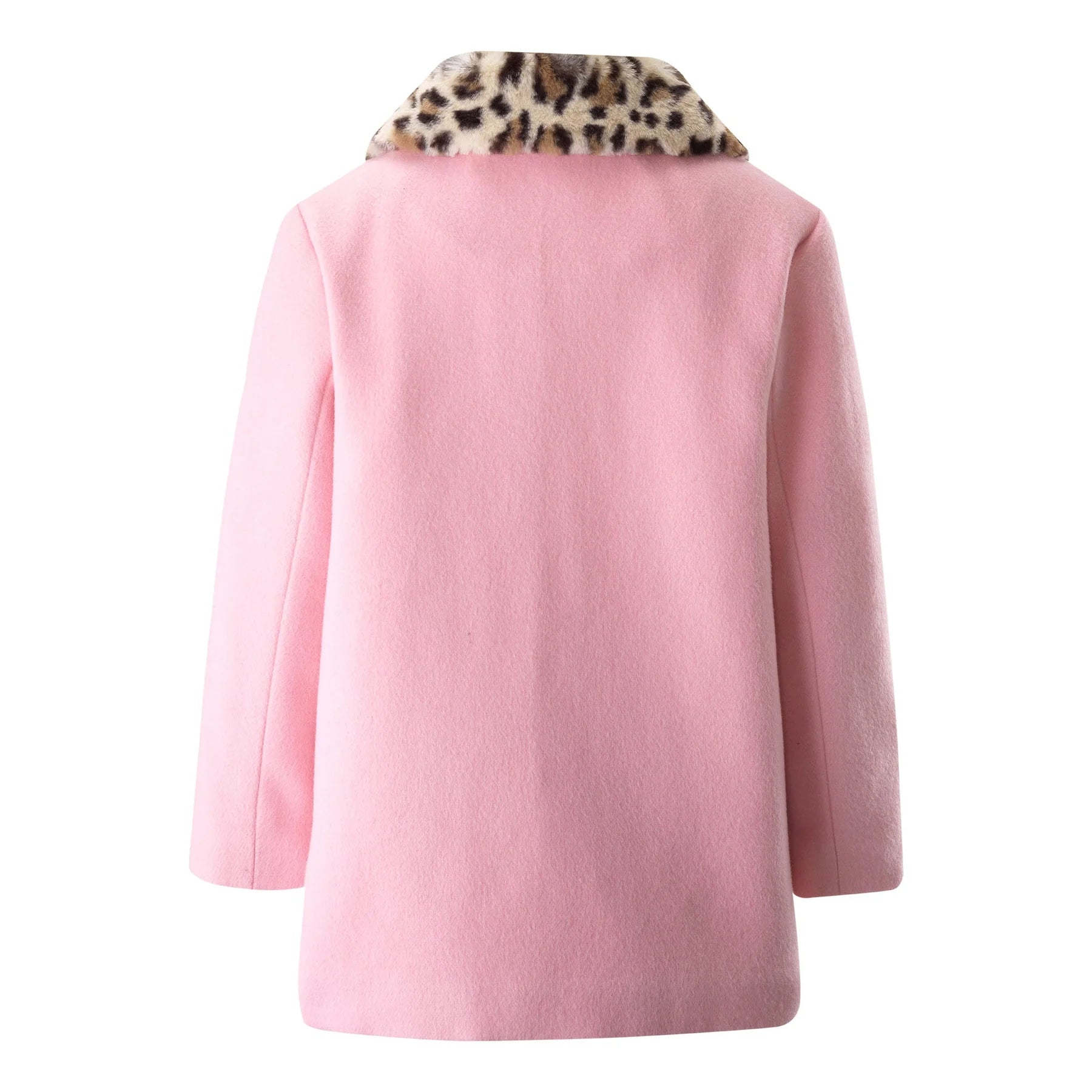 Faux Fur Collar Coat - Leopard