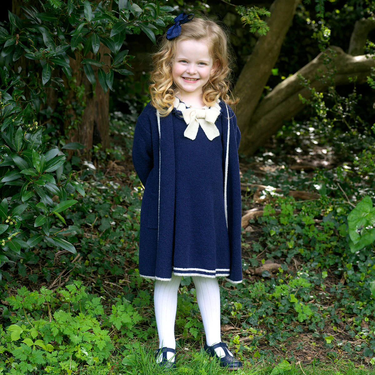 Sparkle Dress - Navy Boucle