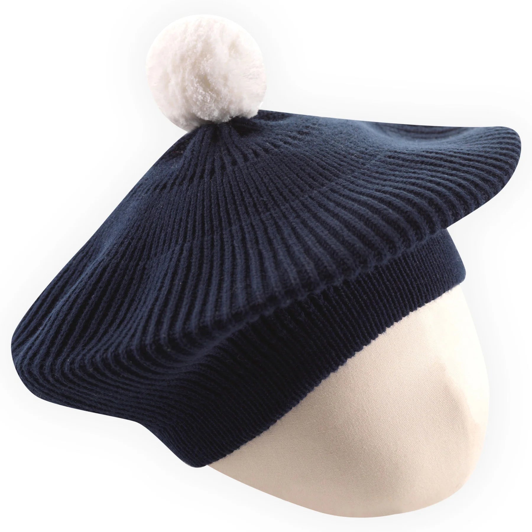 Pom Pom Beret - Navy