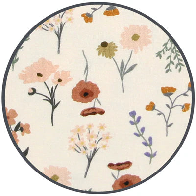 Fabric sample with floral pattern on a white background