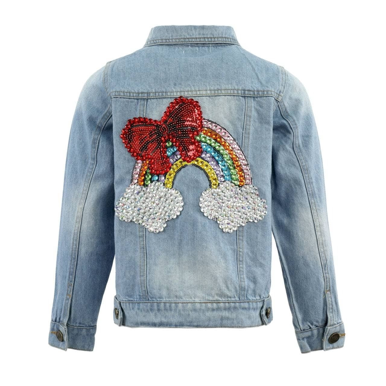 Denim Jacket - Rainbow Bow Gem