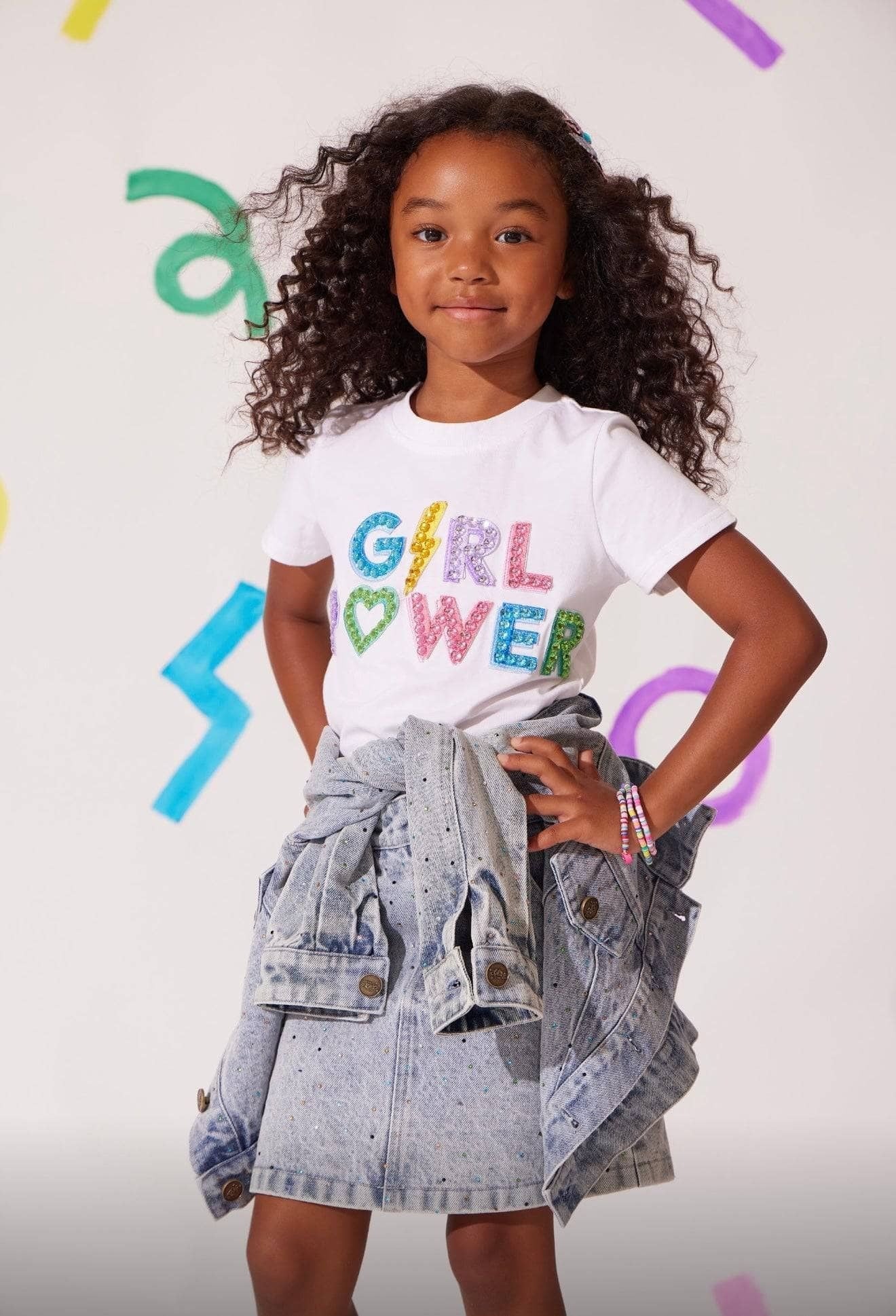 Denim Skirt - Rainbow Sparkle