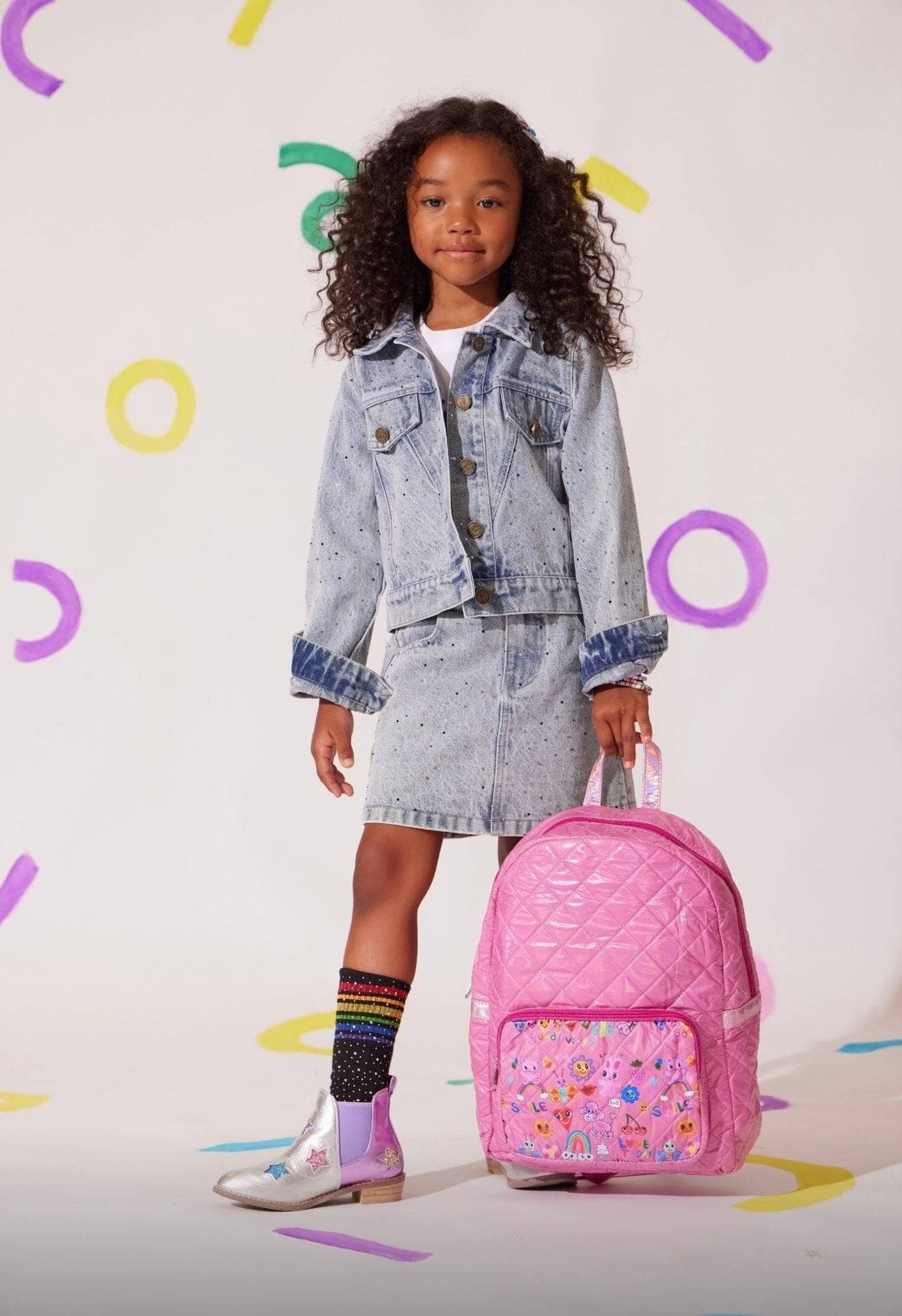 Denim Skirt - Rainbow Sparkle