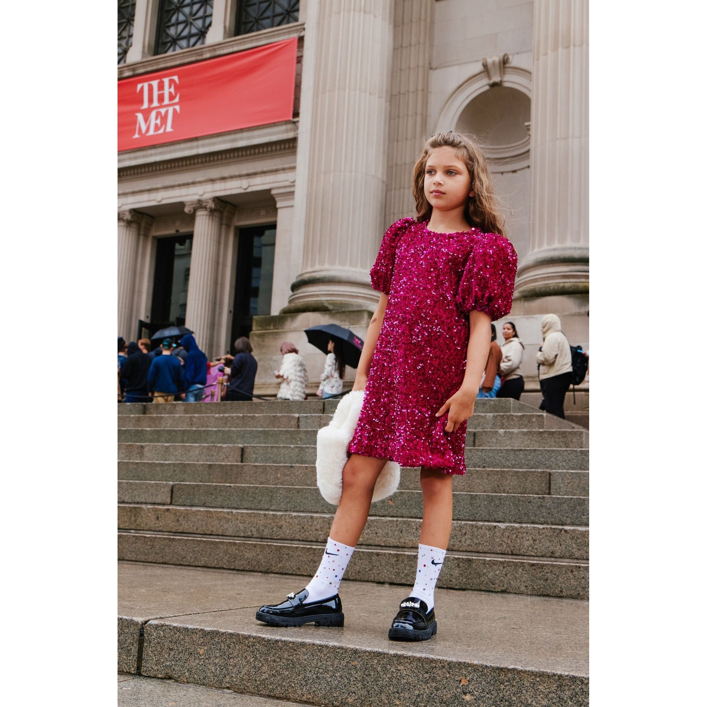 Dress - Raspberry Velvet Shimmer Dress