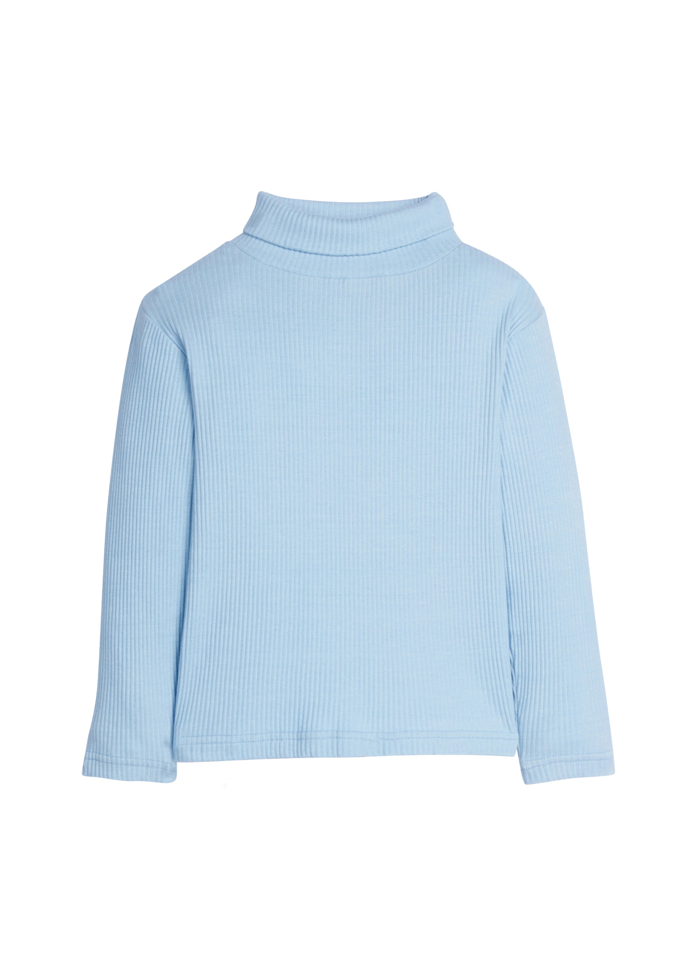 Light blue ribbed sweater on a white background