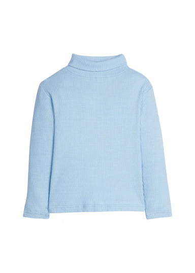 Light blue ribbed sweater on a white background