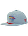 Blue baseball cap with colorful fishing fly