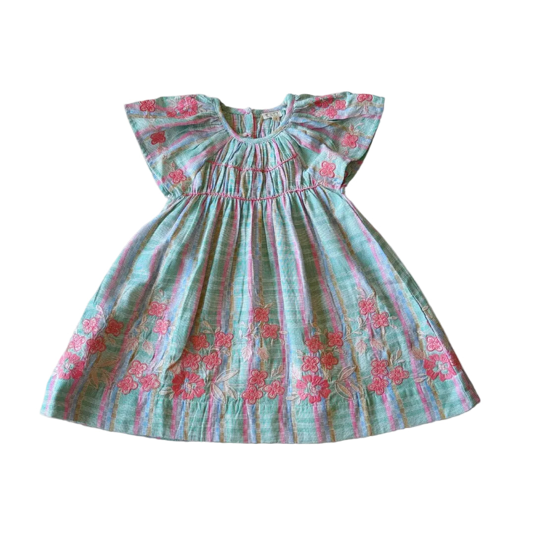 Blue and pink floral dress