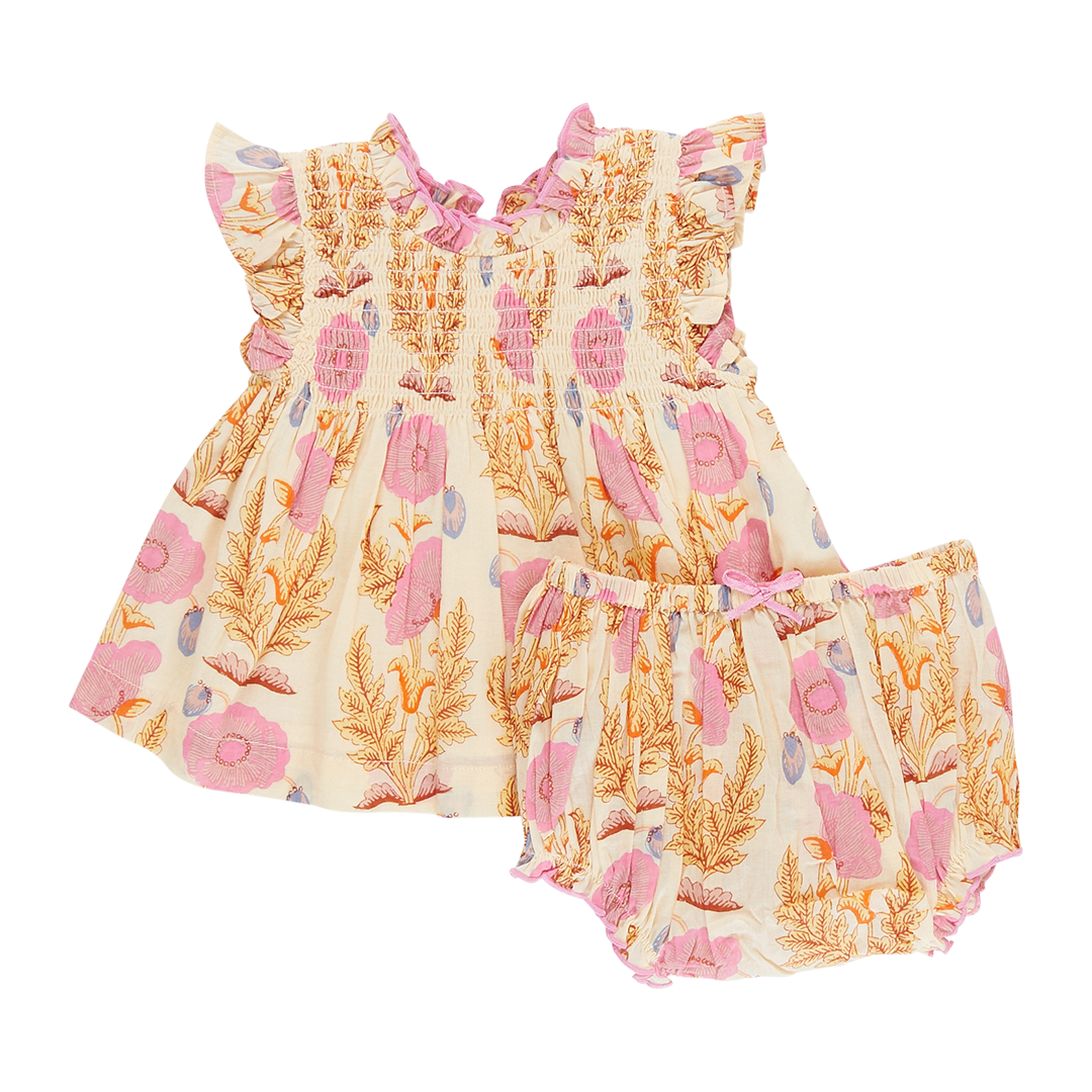 Stevie Baby Dress - Pink Gilded Floral