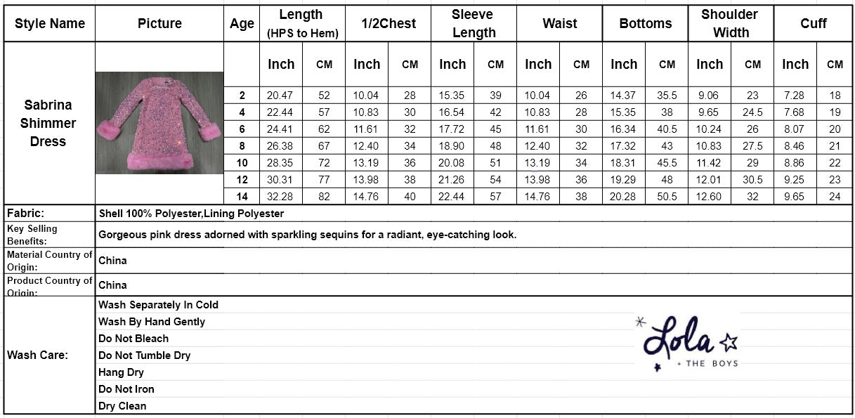 Shimmer Dress - Sabrina