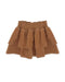 Brown corduroy tiered skirt on a white background