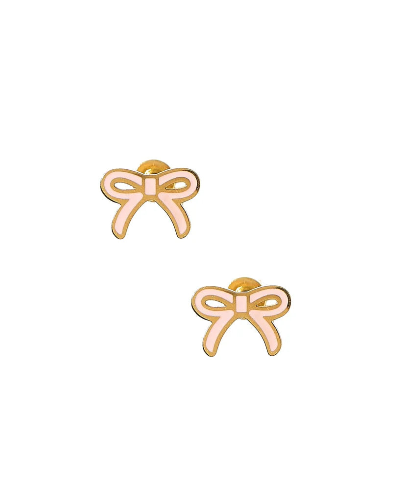 Earrings - Sadie Bow Light Pink