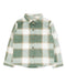 Green and white plaid shirt on a white background