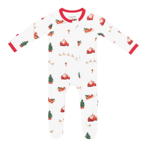 Zippered Footie - Santa Sleigh