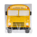 Yellow school bus-shaped paper plates with 'School Bus' text on a white background