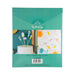 Packaging of My Mind's Eye paper goods with illustrations on a teal background