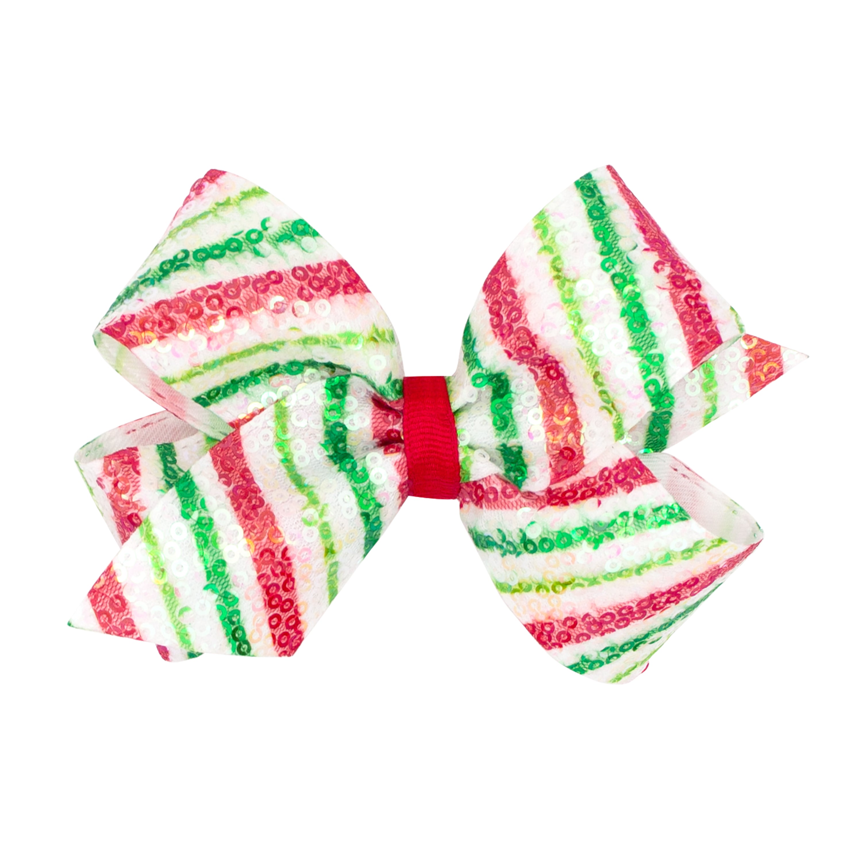 Grosgrain Bow - Christmas Sequin Stripe Bow